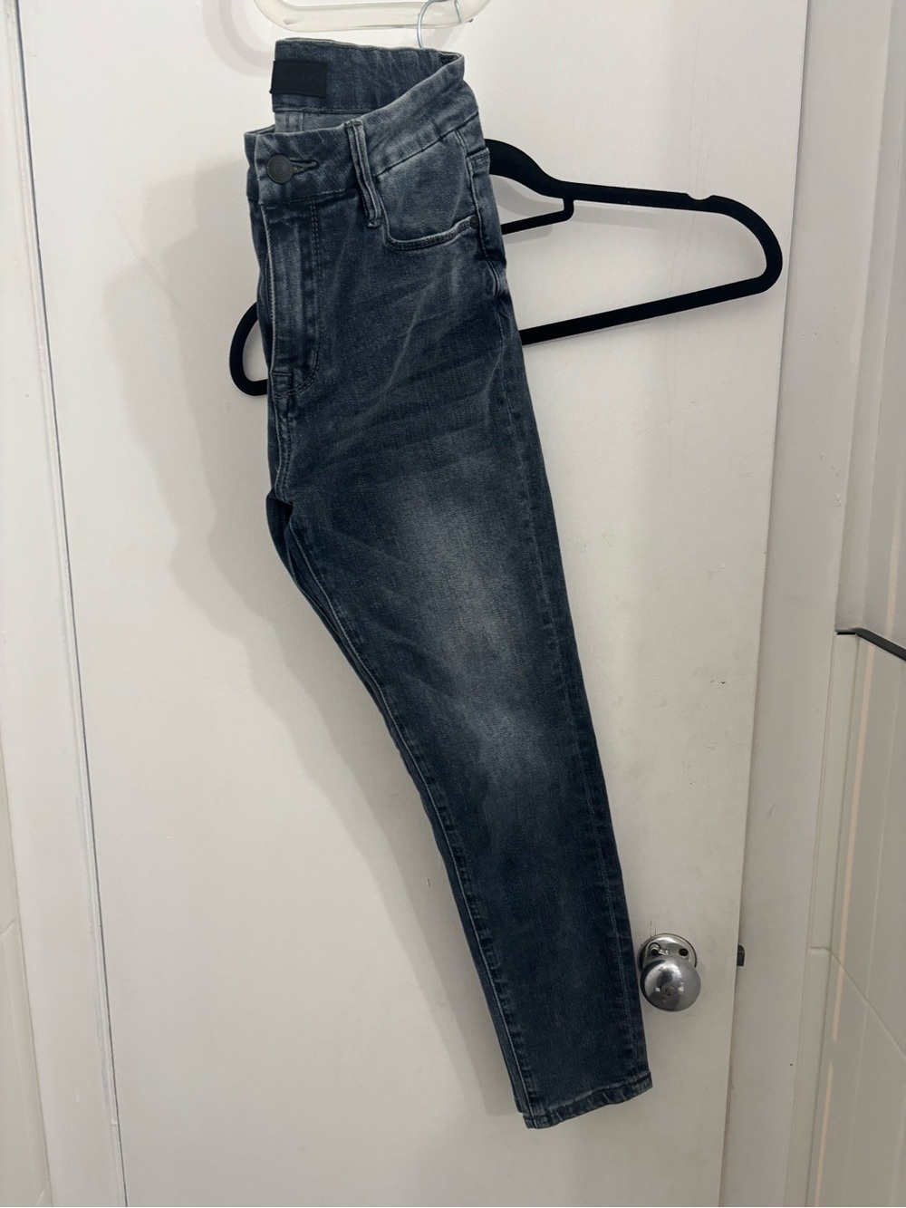 MOTHER Women's Looker Ankle Fray Skinny Jeans - Charcoal Gray Wash